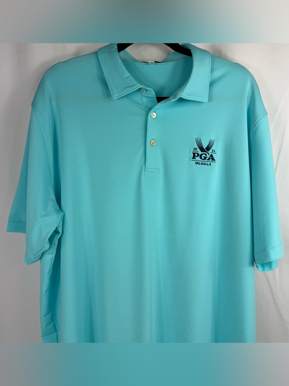 Peter Millar Summer Comfort Polo Shirt Men XL Blue Striped PGA 2024 Valhalla